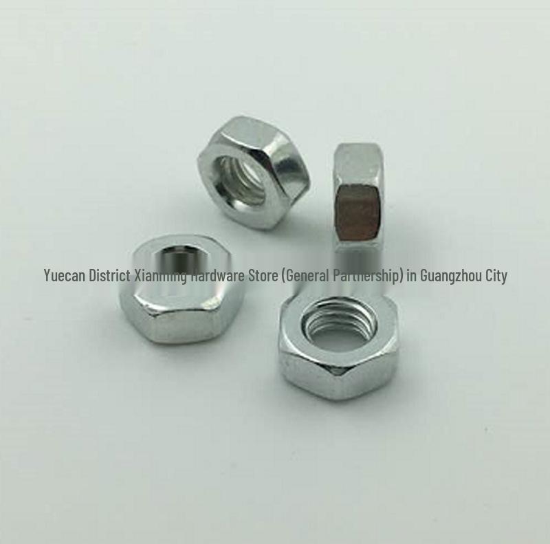 304 Stainless Steel Hex Nut DIN934, White Zinc-Plated, M3-M24