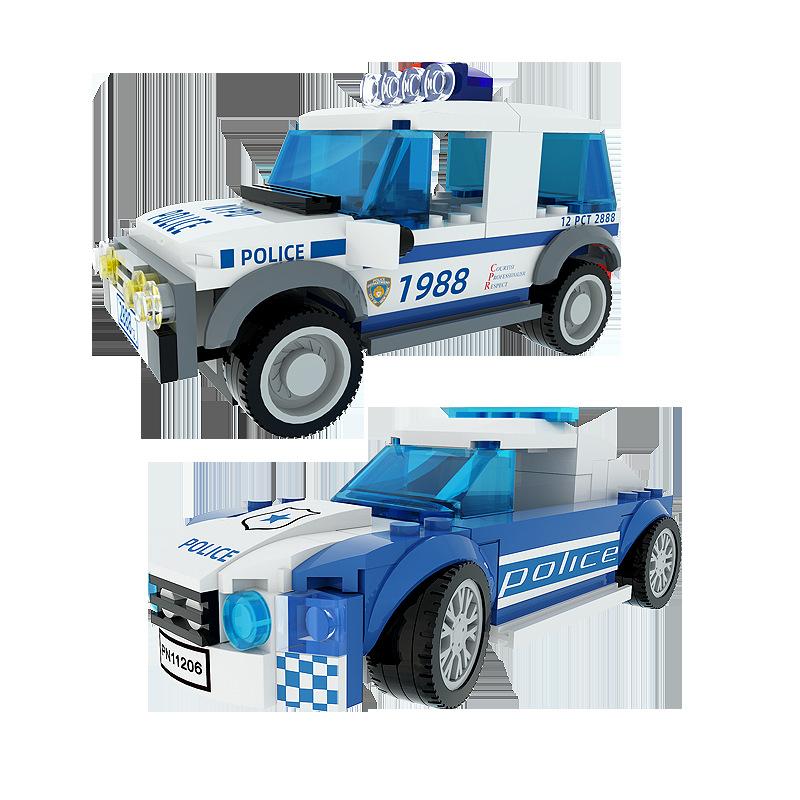 Wanger 2870-90 Carro Esportivo de Corrida Fórmula Série Carro de Polícia Brinquedos Blocos de Montar Montados para Crianças