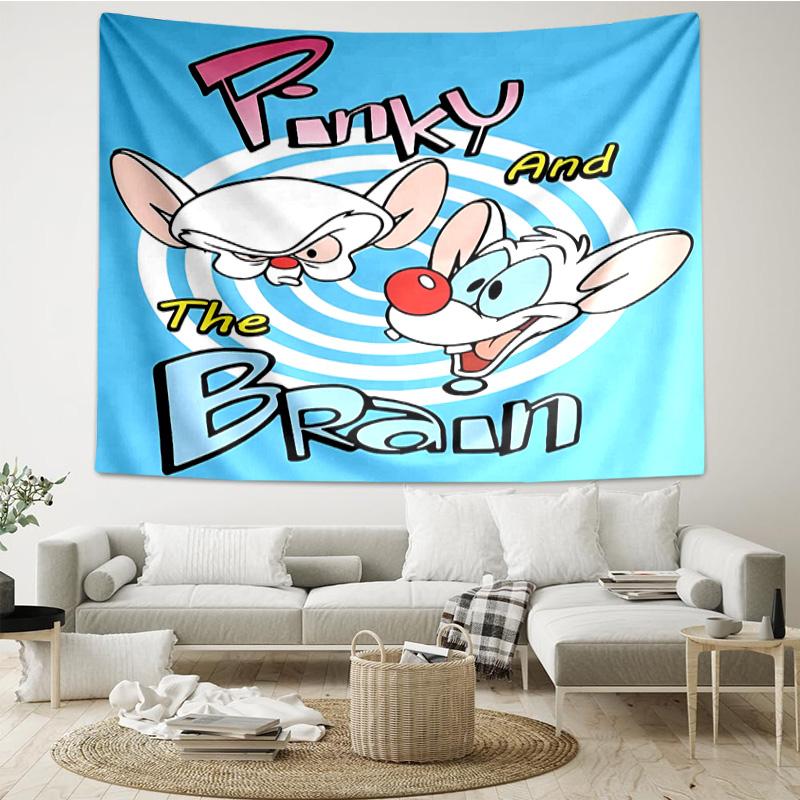 Pinky Brain Adventure Quick-Dry Tapestry Hanging for Bedroom,Livingroom, Playroom,Decor Art Room Wall Tapestry Holiday and Birthday Gifts