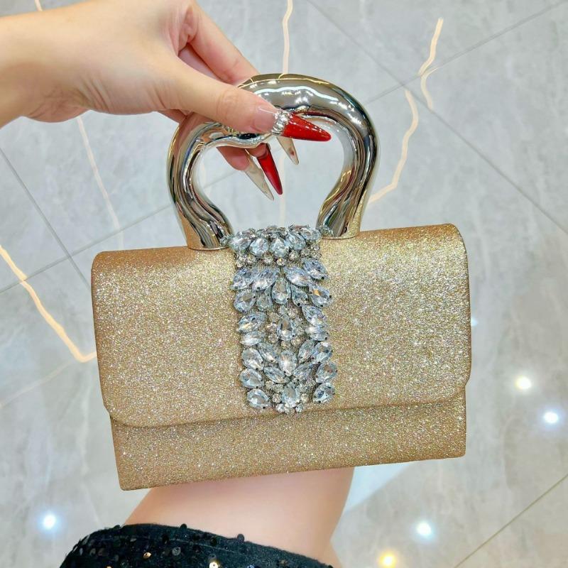 Shiny and Stylish Handbag for Ladies, Light Luxury Evening Bag, Chain Strap, High-end Style, Crossbody Bag