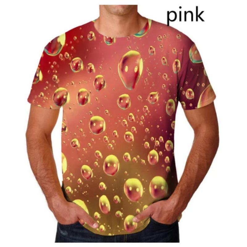 Men & Women Unisex 3D Printed Water Droplet T-shirt Short Sleeved T-shirt