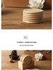 Round Black Walnut and Beech Wood Coasters, 6-Piece Set – Heat-Resistant Placemats for Coffee and Tea Cups