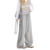 Striped Retro Pink Wide-Leg Sweatpants - Women's Jazz Dance, 300g Cotton Blend with Edging