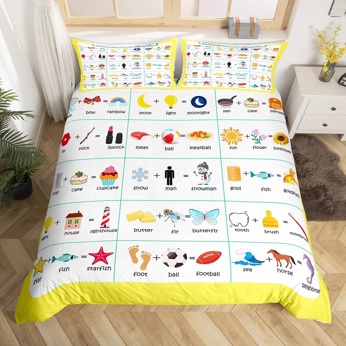 

Космическая планета галактика пододеяльник Твин Кинг Детский мультяшный постельный комплект ABC Алфавит Обучение Покрывало с 2 наволочками EU Single(135x200cm)