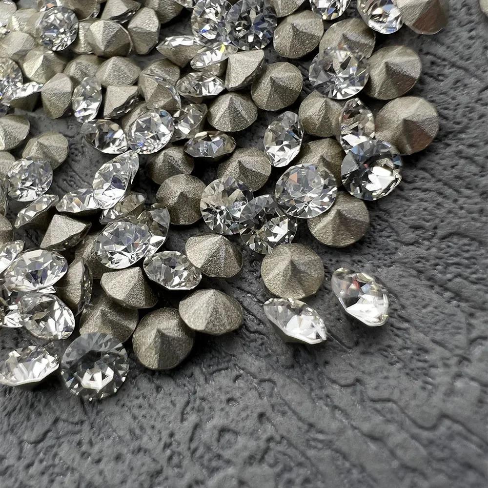 99% Imitation Austrian Crystal Rhinestones for DIY Nail Art - Pointed Bottom & Flat Top, 33 Facets