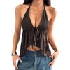 Women's Fashion Summer  Strap Sexy Backless Sleeveless Camisole Slim Backless Top