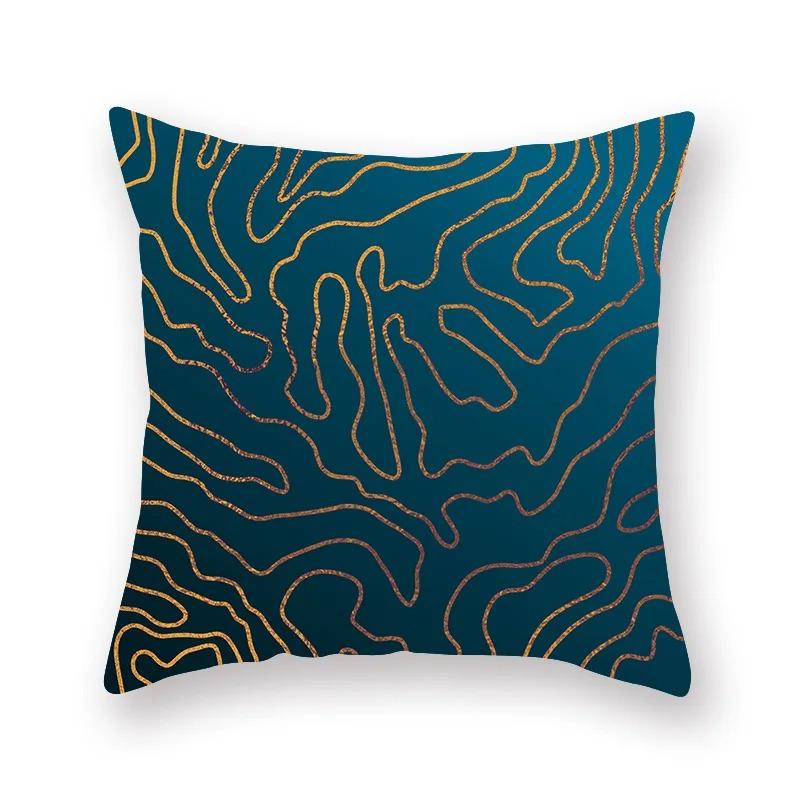 Retro Blau Einfacher Druck Kissenbezug Auto Ornamente Büro Wohnzimmer Zuhause Kissenbezug