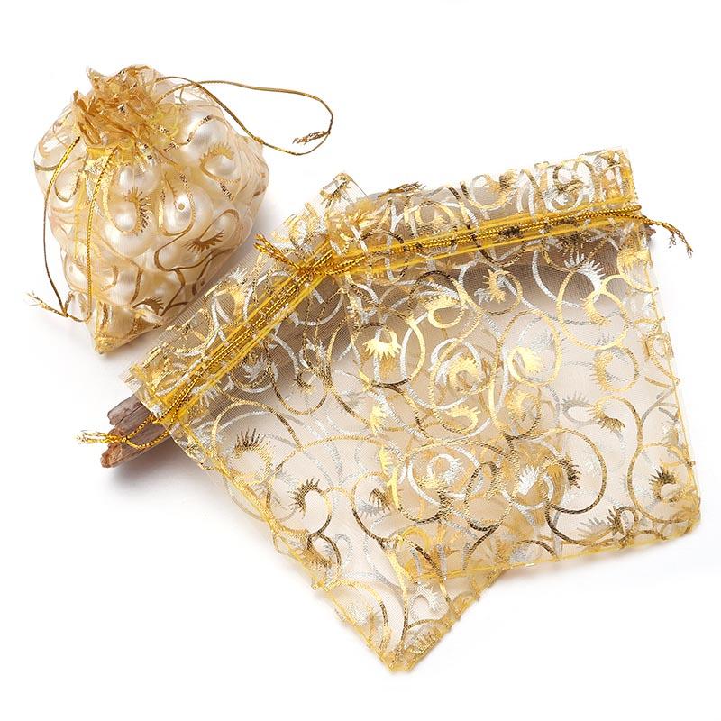 10Pcs Single Color Wedding /Ornament/Gift Wrap Yarn Bag Organza Bags Tulle Drawstring Bag Jewelry Pouches Packing Wholesale