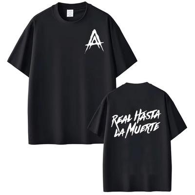Rapper Anuel AA Real Hasta La Muerte T-shirt Harajuku Fashion Short Sleeve T Shirt Men's Women Hip-hop Punk Cotton Sports Tshirt
