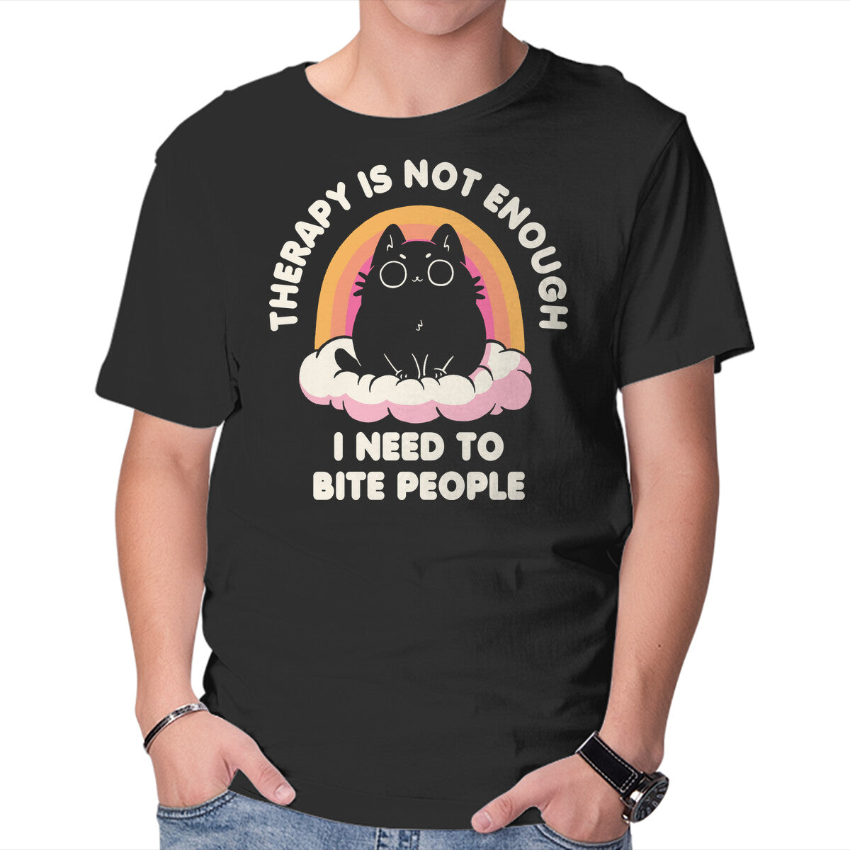 Unisex Crew Neck T-Shirt I Need To Bite People Graphic Short Sleeve Casual Tee XL