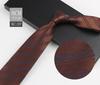 Men'S Tie British Retro Dark Brown Coffee Gold Striped Gentleman'S Suit Shirt Dress Professional High-End Hand Style