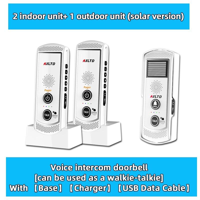 1-3 km 16 Channels Range Solar Voice Wireless Doorbell Waterproof Electronic Intercom System Doorbell Home Voice Intercom Device