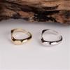 ANENJERY Irregular V-Shaped Lines Rings For Women Simple Temperament Adjustable Ring All-Match Jewelry