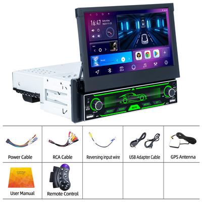 7" 1 Din Car MP5 Player AUX BT TF USB Colorful Lights RDS Radio Wireless Android AUTO/CarPlay Mirrorlink Car Stereo