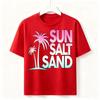 Sun Salt Sand Palm Tree Summer Travel T Shirt Unisex Beach Graphic Vacation Tee