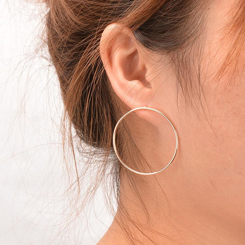 Satın alın 2018 Simple Fashion Aros Big Round Circle Hoop Earrings for