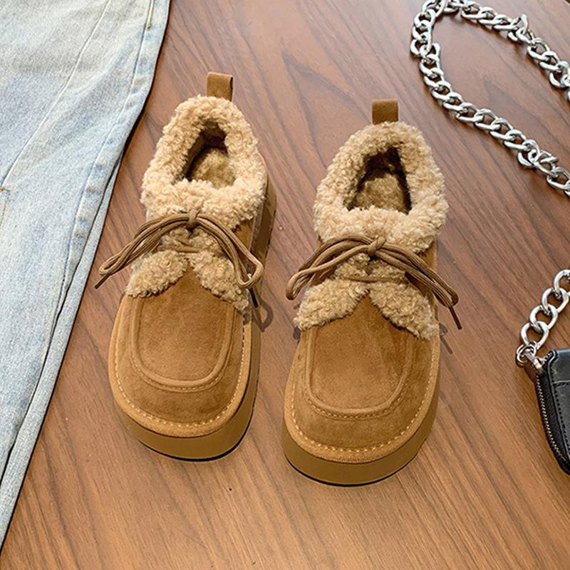 

Women s Large Size Fashion Soft Sole Winter Warm Fur One Snow Boots Padded Lined Ankle Boots Anti-slip Hiking Sports Leather Shoes 35 малиновый