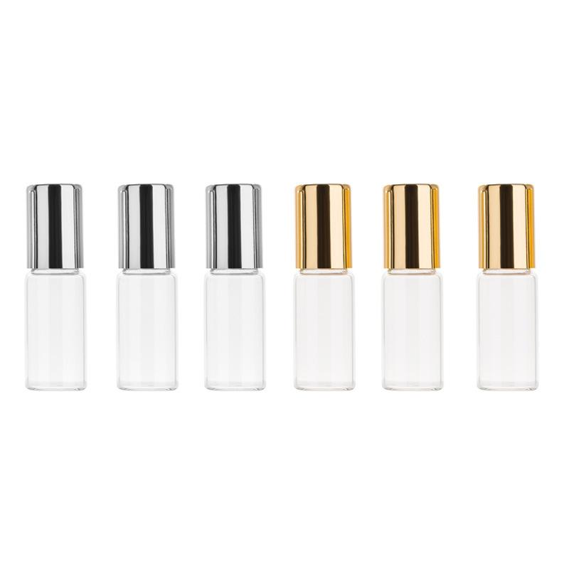 3/6/9ml Empty Glass Perfume Bottle Stainless Steel Roller Ball DIY Portable Travel Essential Bottle