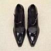 Women's Chunky Heel Mary Janes Patent Leather Dress Shoes with Buckle Decor for Office & Formal Occasions