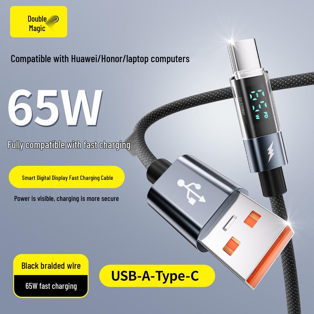 

Baimo 240W PD Data Cable for Huawei 60 Super Fast Charge & iPhone15 1.2m Display Cable USB-C 65W небесно-голубой
