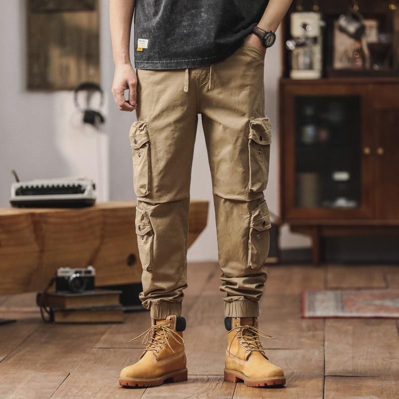 

Комбинезоны мужские новый модный бренд уличные мужские повседневные свободные леггинсы свободные брюки высококлассные мужские брюки 40 хаки