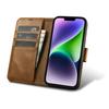 2in1 Leather Flip Case Iphone 14 Plus anti-RFID Oil Wax Wallet Case Light Brown
