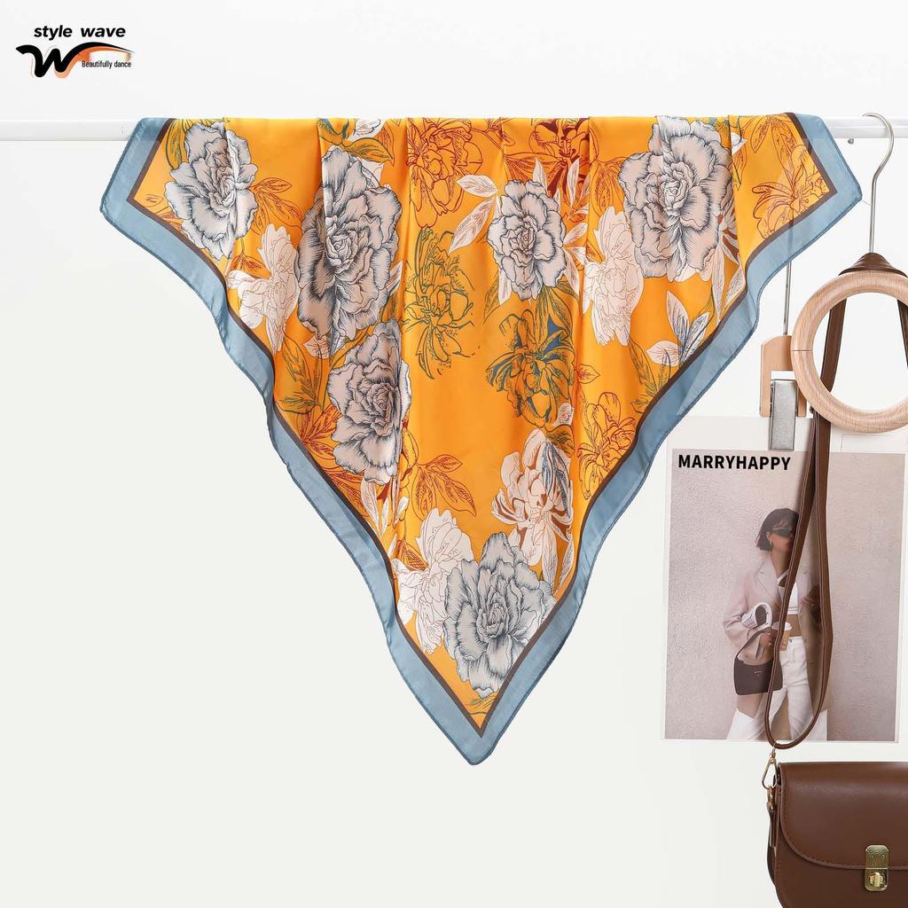 Eleganter Pfingstrosen-Damen-Schal aus Seidenimitat: Dekoratives Frühjahrs-/Sommer-Accessoire für Hals & Sonnenschutz - Heißer Verkauf