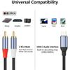 High-Fidelity USB-C To Dual RCA Audio Cable with 24Bit/96Khz Decoding