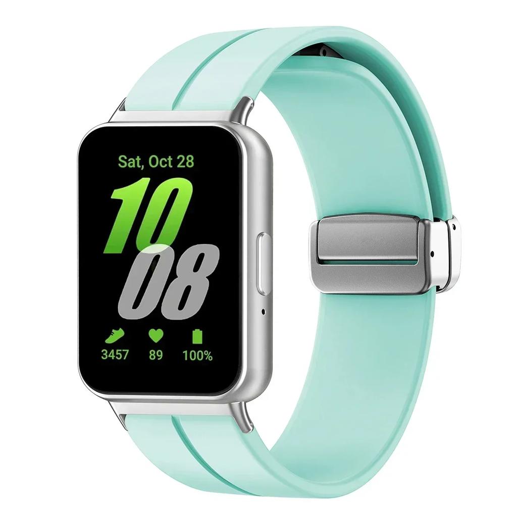 Cinturino in Silicone per Samsung Galaxy Fit3 Cinturino per Orologio Fibbia Magnetica Braccialetto Sostituzione Correa