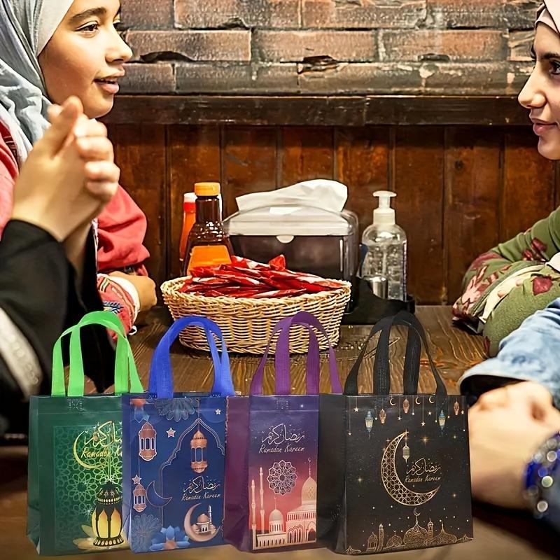 5/6pcs Eid Al Fitr Gift Bags, Moon Castle Lantern Gift Bags, Ramadan Decoration for Home, Ramadan Mubarak Eid Al-Fitr Gifts