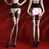 Womens Fake Knee Pantyhose Lace Splicing Knee Stockings 3D Ultra-Thin Oil Sockings Open Crotch Night Club Wear Exotic Lingerie