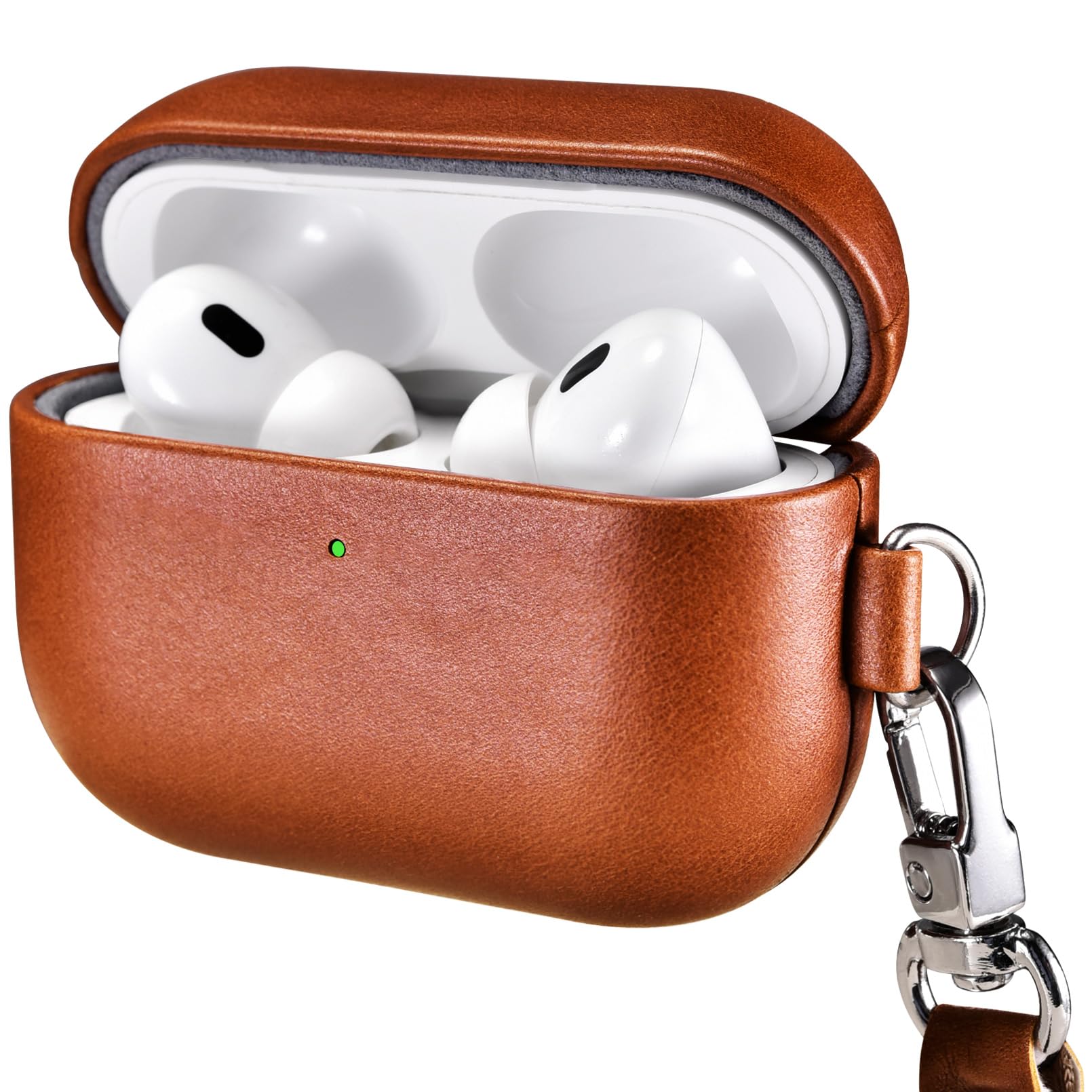 

Genuine Leather Case for AirPods Pro 3 2025 Release Full Wireless Charging Visible LED Strap Included (September Only) - Shockproof, Drop-Resistant,