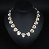 Textured Love Gem Inlaid Short Collarbone Necklace Women'S Jewelry