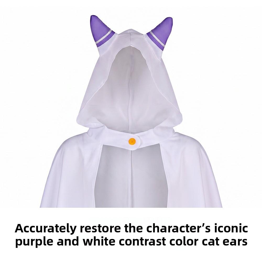 Re Zero Starting Life In Another World Emilia Cosplay Costume With Polyester Fabric For Anime Conventions