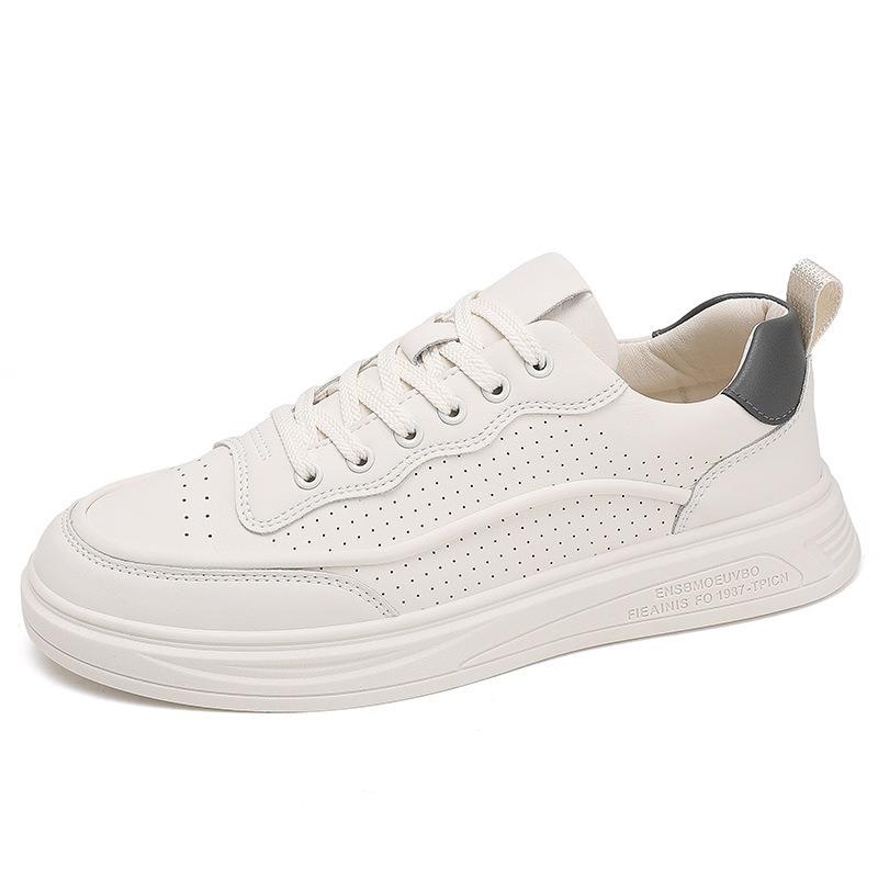 Foreign trade summer breathable 2025 new sports and leisure board shoes men's thick-soled large-size white shoes men's