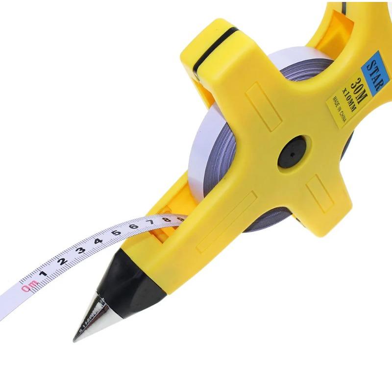 30M 100M Retractable Metric Tape Open Reel Long Steel Tape Measure Measuring Ruler Woodworking Tools Household tools