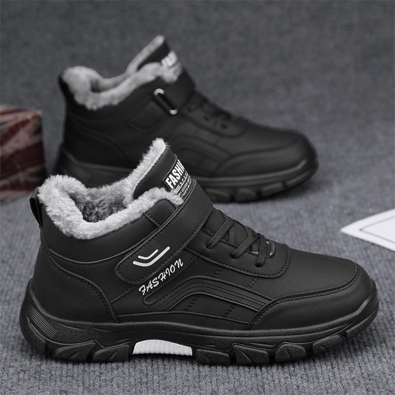 Winter Men's Shoes Outdoor Waterproof Snow Boots Plush Warm Cotton Shoe Winter Casual Sports Shoes for Men Non Slip Hiking Shoes
