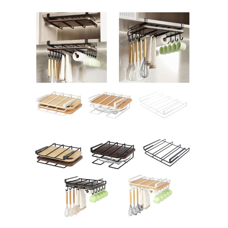 Functional Rack for Cabinet Covers and Utensils Storage Hoder with Hanger
