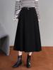 2025 Winter High-Waisted Wool A-line Skirt - Drapey, Slimming, Mid-length, Pleated, Wide-hem Design.