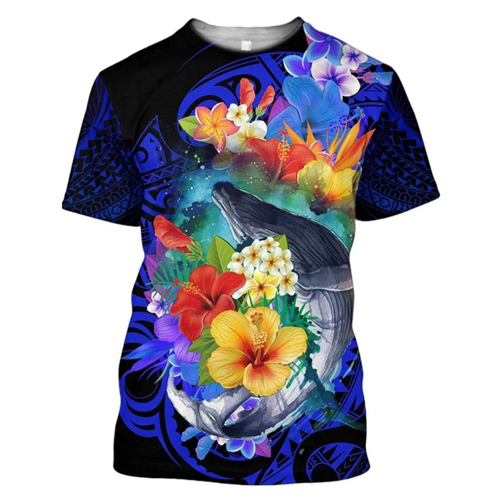 Tfashion Wal Grafik T-Shirt Herren Lässig 3D Meeres Tier Gedruckt Kurzarm T-Shirt Y2k Hip Hop Damen Kinder Kleidung Oberteile