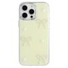 For iPhone 16 Pro Case Pearl Bow Epoxy Design TPU+PC Phone Back Cover