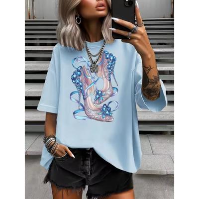 Plus Size Elegant Casual Woman T-Shirt Fashion Loose 3D T-Shirt Woman Temperament Long Sleeve T-Shirt Holiday Weekend