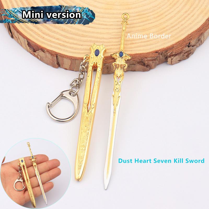 1Pcs Unopened Blade Pendant Keyring Zinc Alloy Metal  Of Famous Ancient Sword Keychain Charms Children'S Gifts