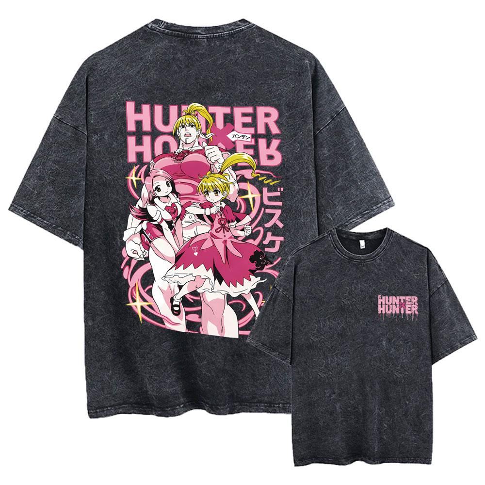 Washed Vintage Anime Hunter X Hunter T-shirt Phantom Troupe Spider Chrollo Lucilfer Merch T Shirt Men