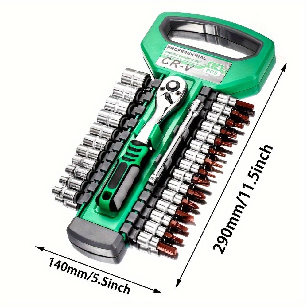 29pcs 72/24Tooth Drive Socket Set1/4"Ratchet Socket Wrench,Compact Sockets Set for Car Repair,Mechanic Tool for Repair Household