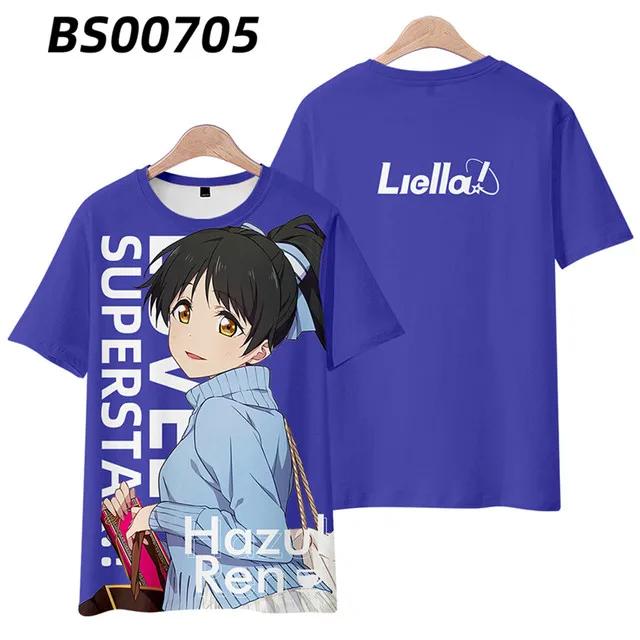 NEW! LoveLive!SuperStar!! 3D Print T-shirt Summer Fashion O-Neck Short Sleeve Popular Japanese Anime Streetwear Unisex Clothes