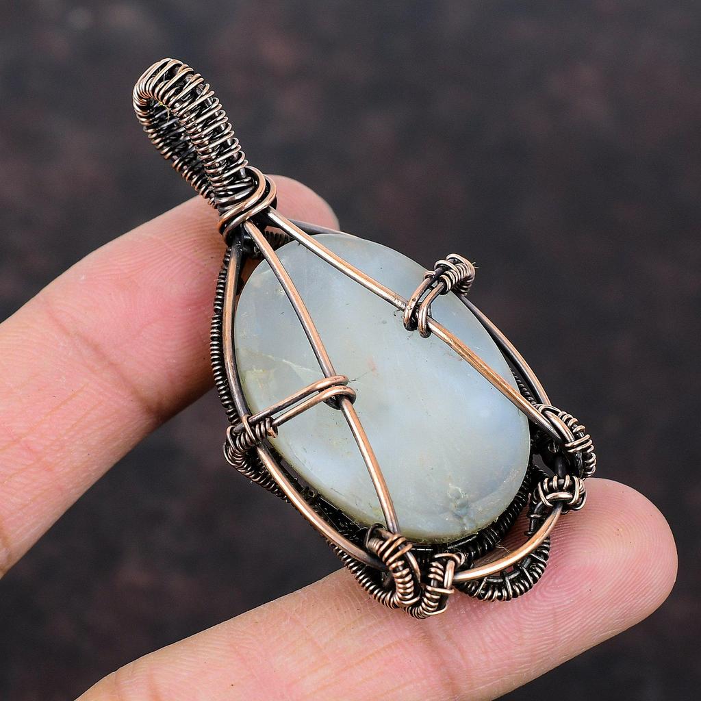 Titanium Druzy Pendant Copper Wire Wrapped Jewelry Handmade Gemstone Pendant Copper Wire Wrapped Pendant Titanium Druzy Jewelry Wedding Gift