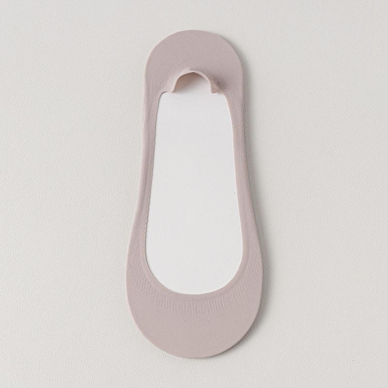Summer Ultra-thin Breathable Sock Slippers Solid Color Ice Silk Low Cut Boat Socks Silicone Anti-slip Invisible No Show Socks
