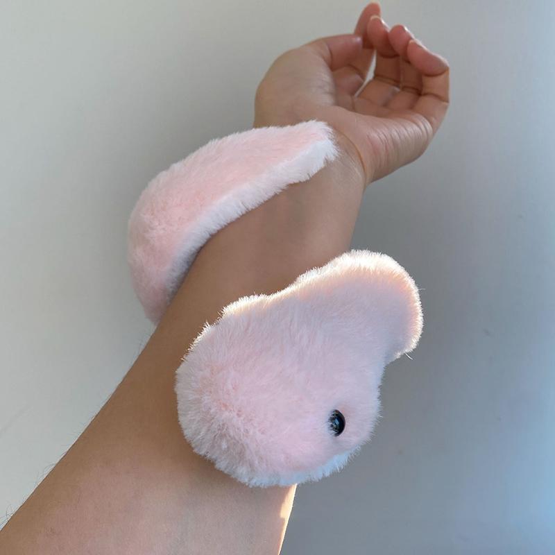Cute Creative Snake Plush Toy Cartoon Small Pink Snake Soft Stuffed Doll Wristband Room Ornament  Year Mascot Decoration Gift