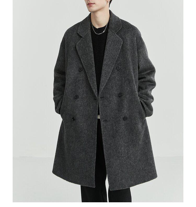 Men's Mid-Length Double-Sided Wool Coat: New Stylish Thickened Korean Winter Design
